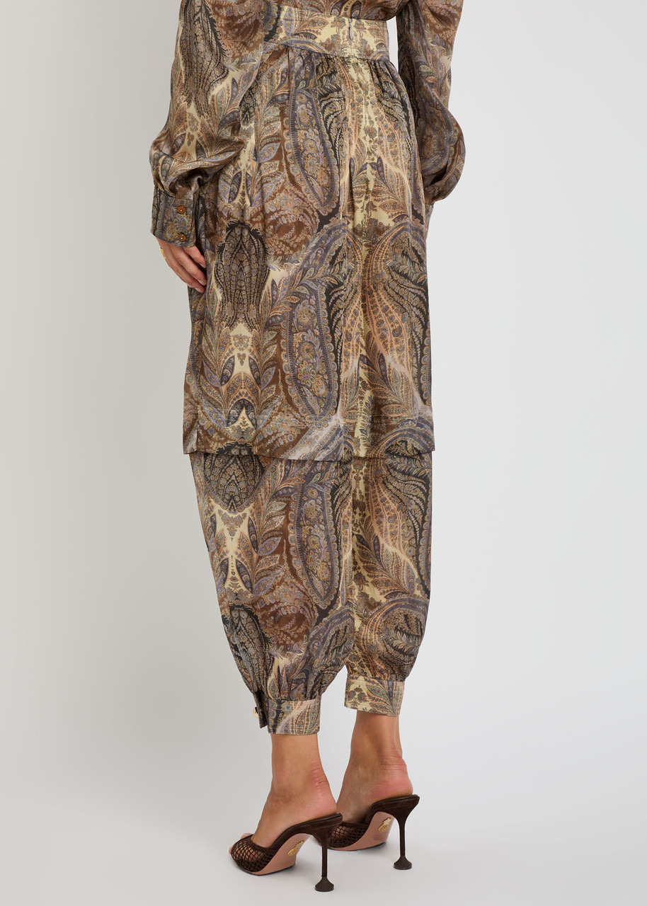 Zimmermann Hypnotic Printed Tapered-leg Silk Trousers - 3