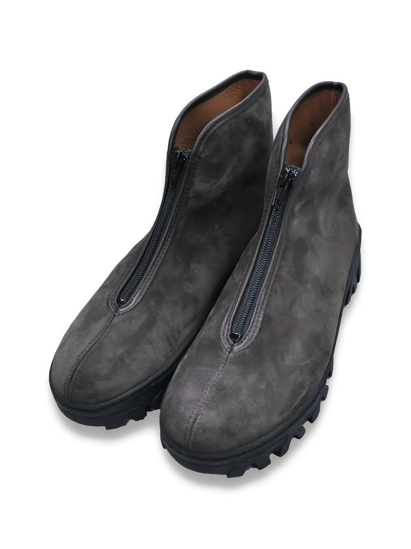 REPRODUCTION OF FOUND front-zip suede ankle boots outlook