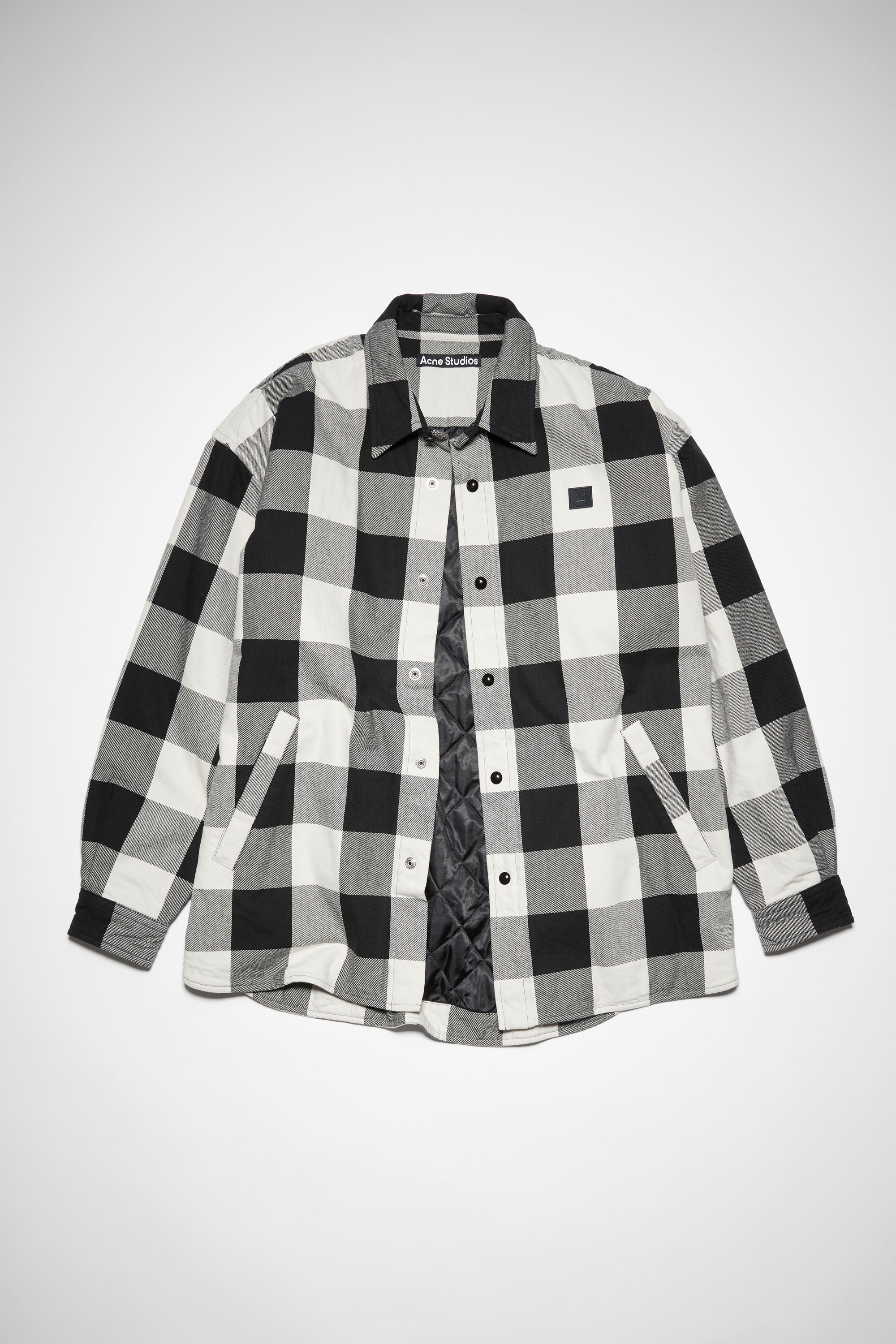 Check padded overshirt - Black/white - 6