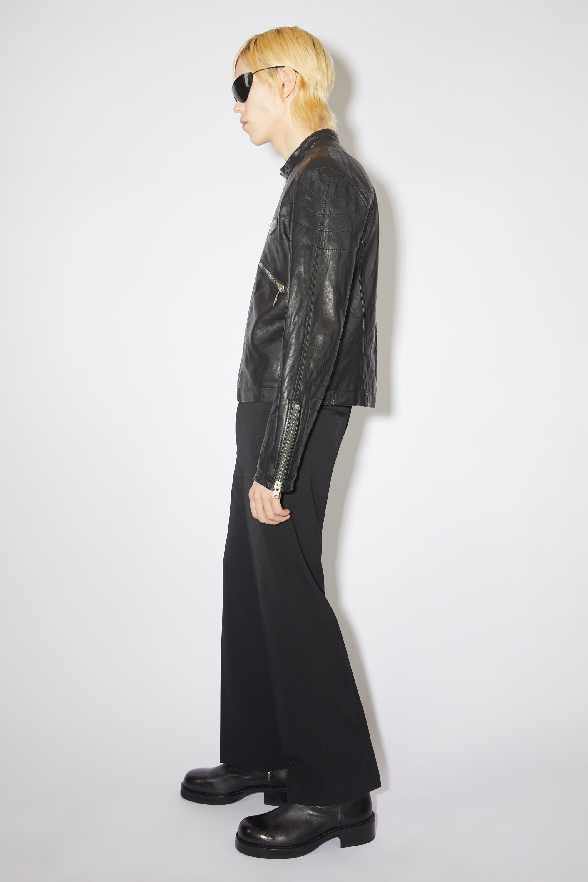 Acne Studios Distressed leather jacket - Black | REVERSIBLE