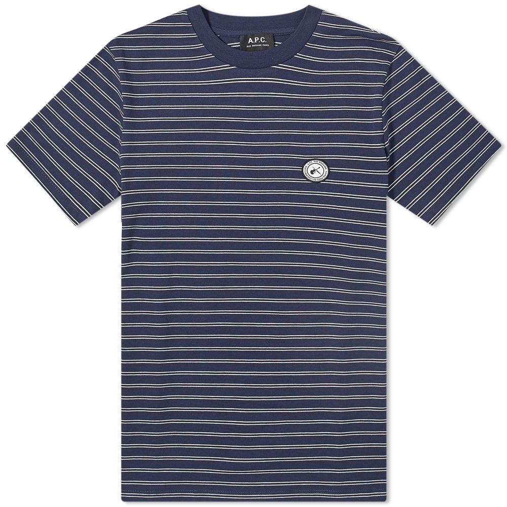 A.P.C. Stevie Patch Logo Stripe Tee - 1