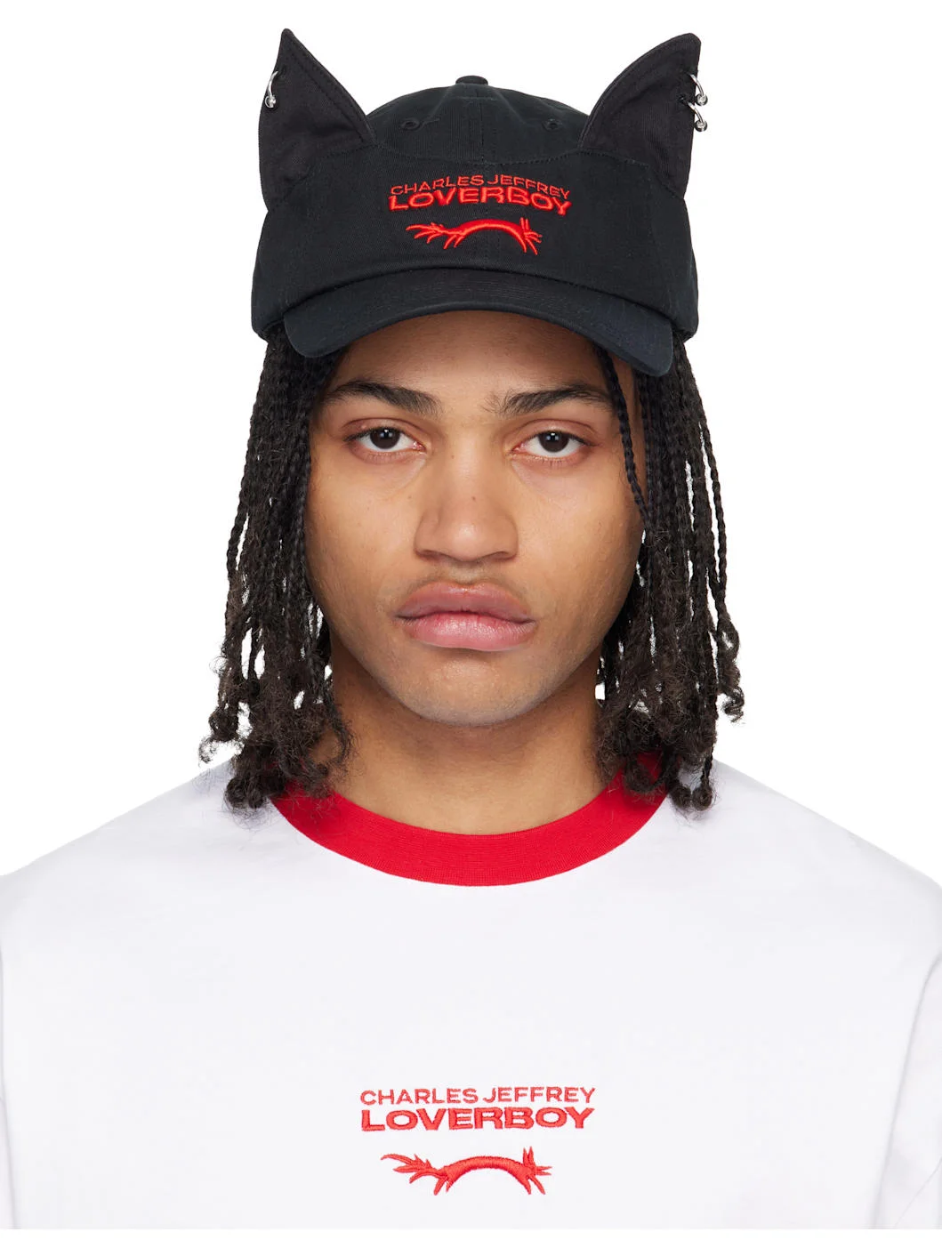 Black Pierced Ears Cap - 1