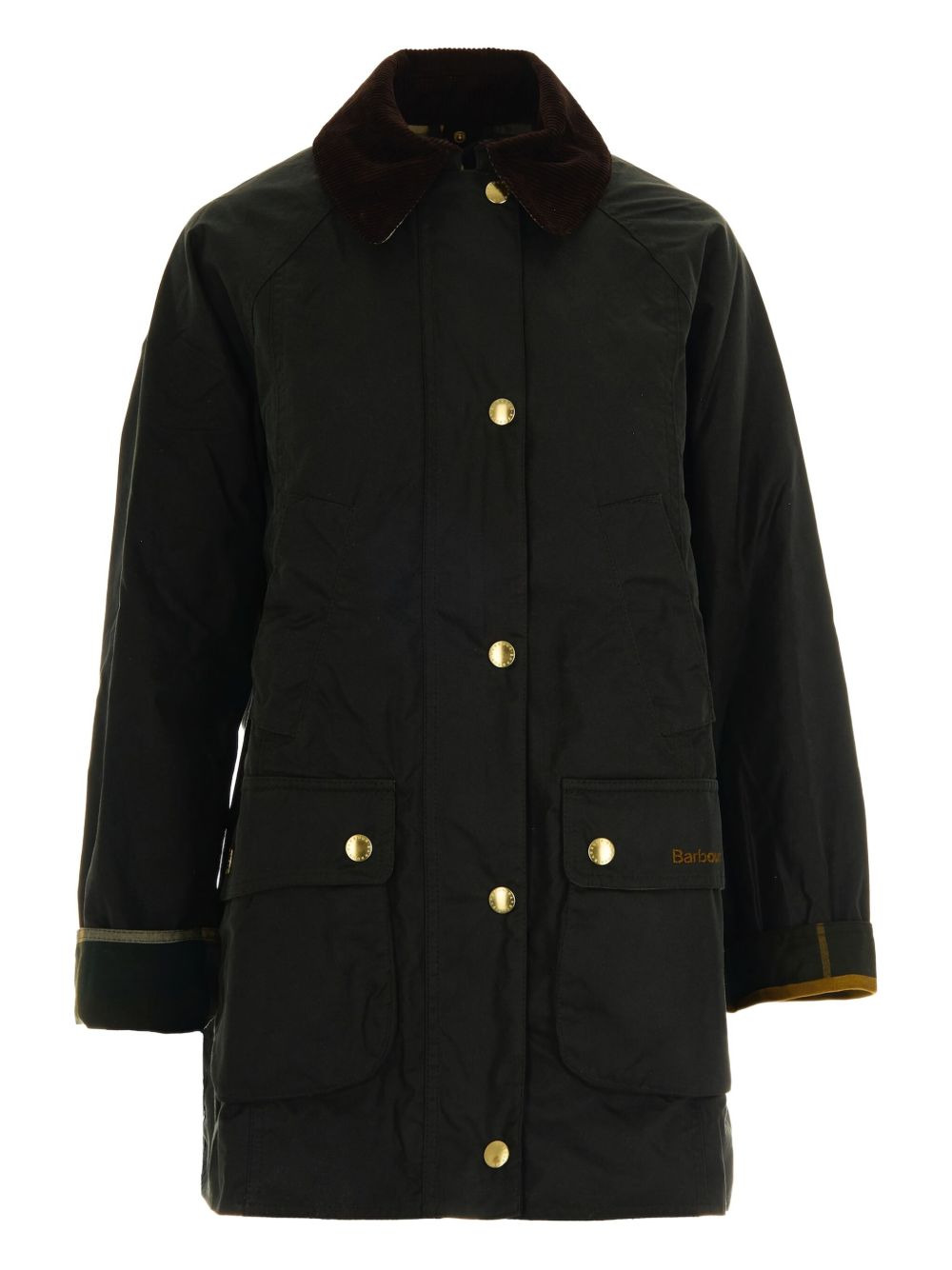 cotton corduroy-collar coat - 1