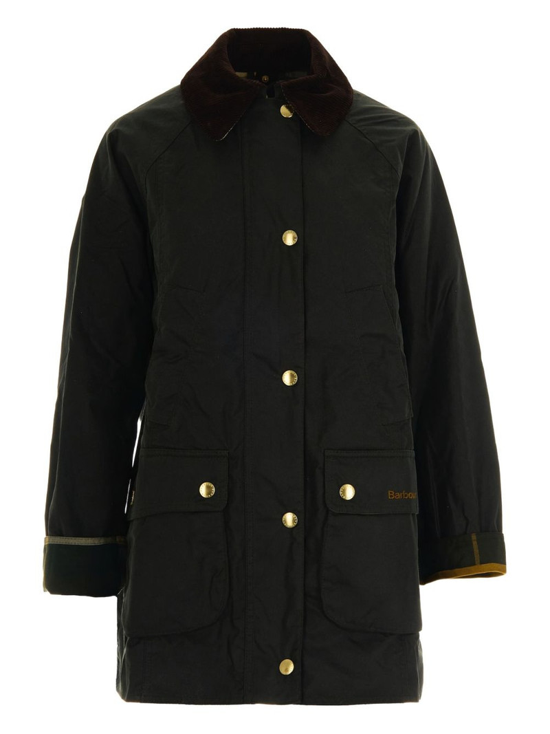 cotton corduroy-collar coat - 1