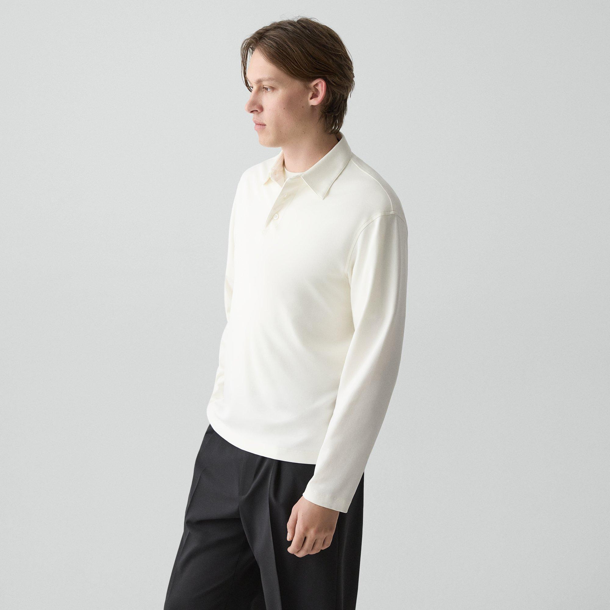 Relaxed Long-Sleeve Polo Shirt in Cotton Jersey - 3