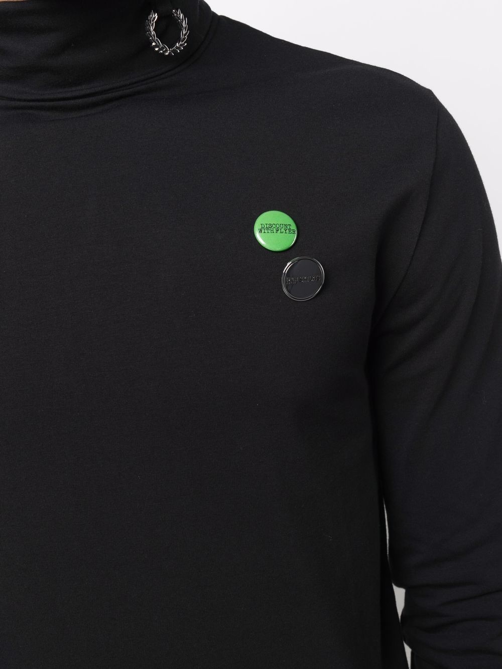 badge-detail roll neck sweater - 5