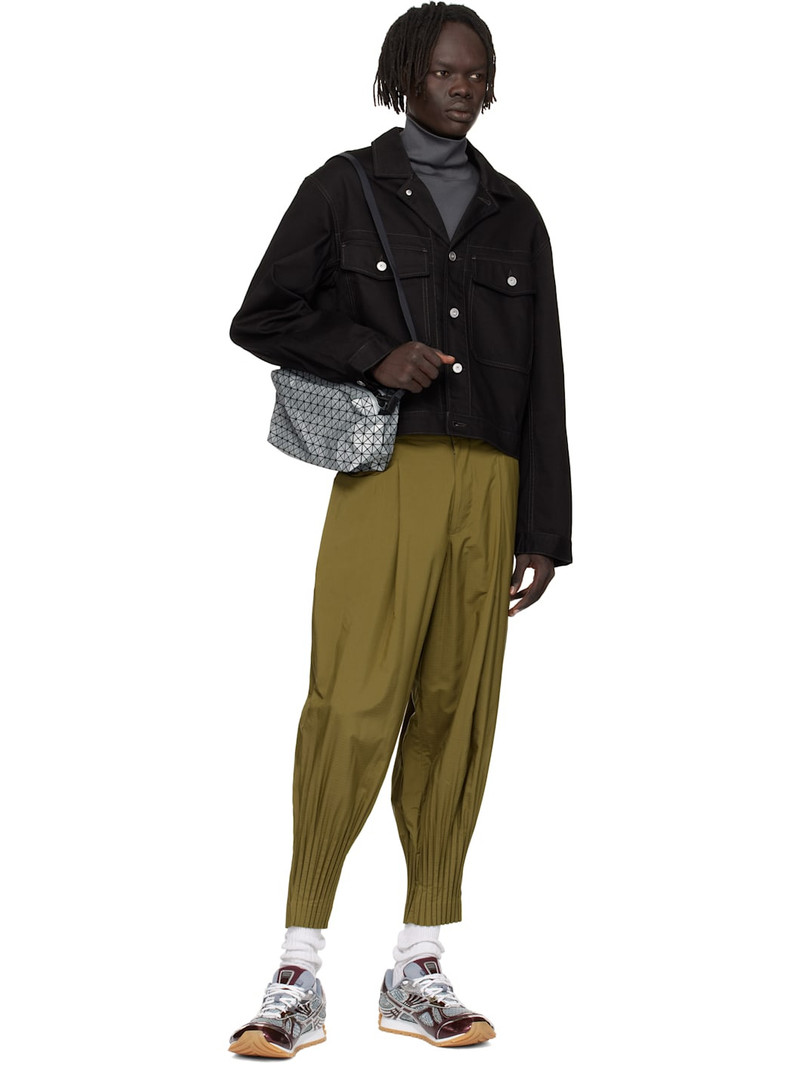 ISSEY MIYAKE Khaki Cascade Trousers outlook