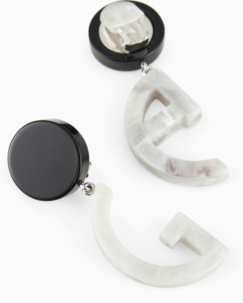 GIORGIO ARMANI Earrings with GA resin pendants outlook