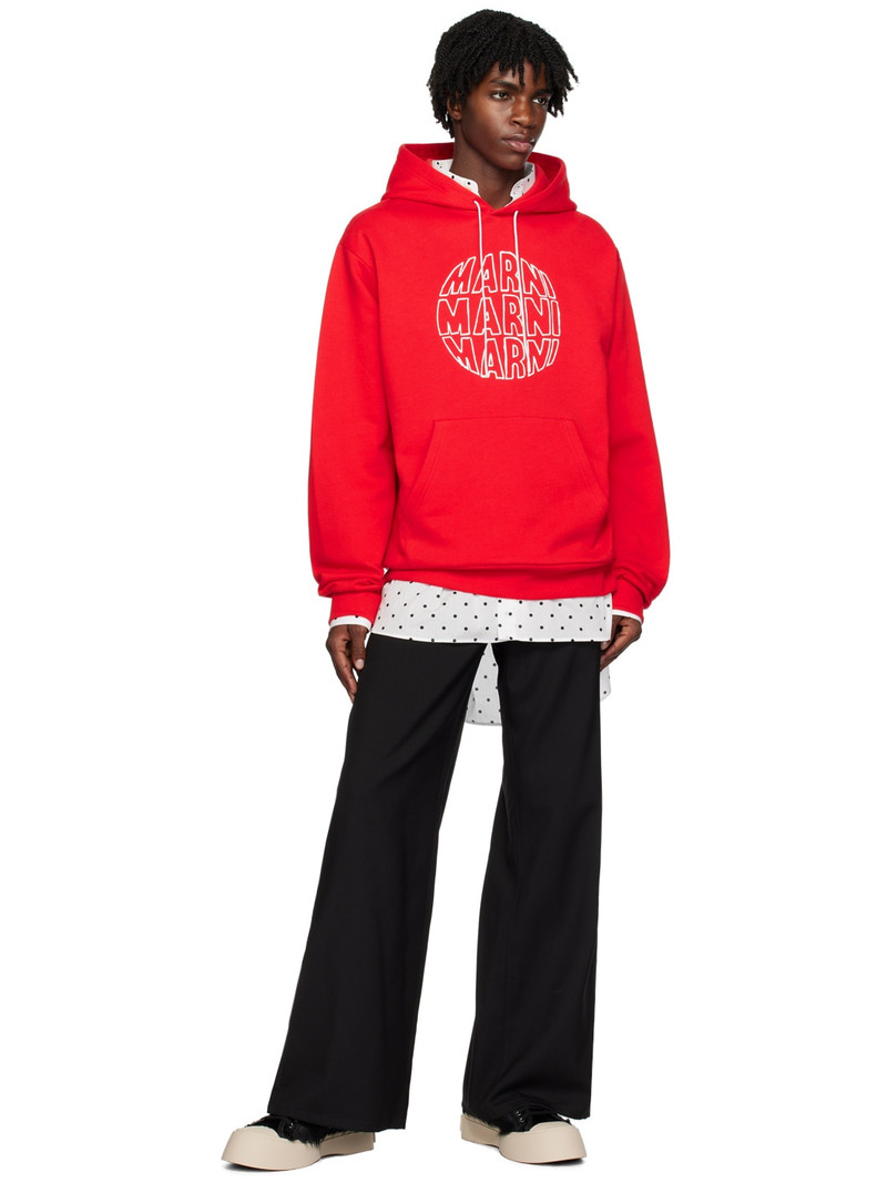 Marni Red Printed Hoodie outlook