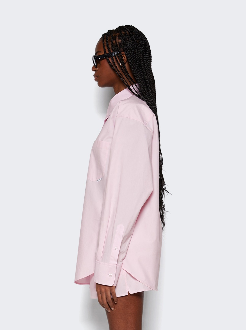 Boyfriend Shirt With Logo Flag Tag Light Pink - 4