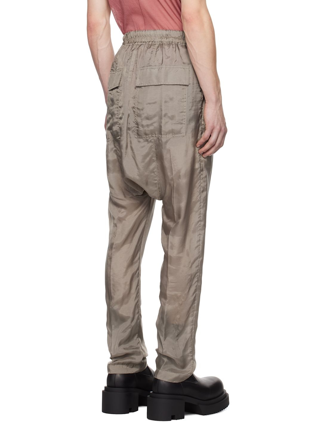 Taupe Hollywood Drawstring Long Trousers - 3