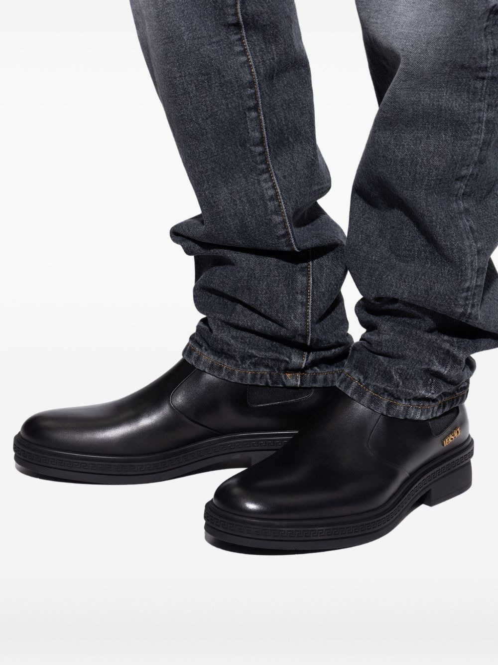 Greca-trim leather Chelsea boots - 5