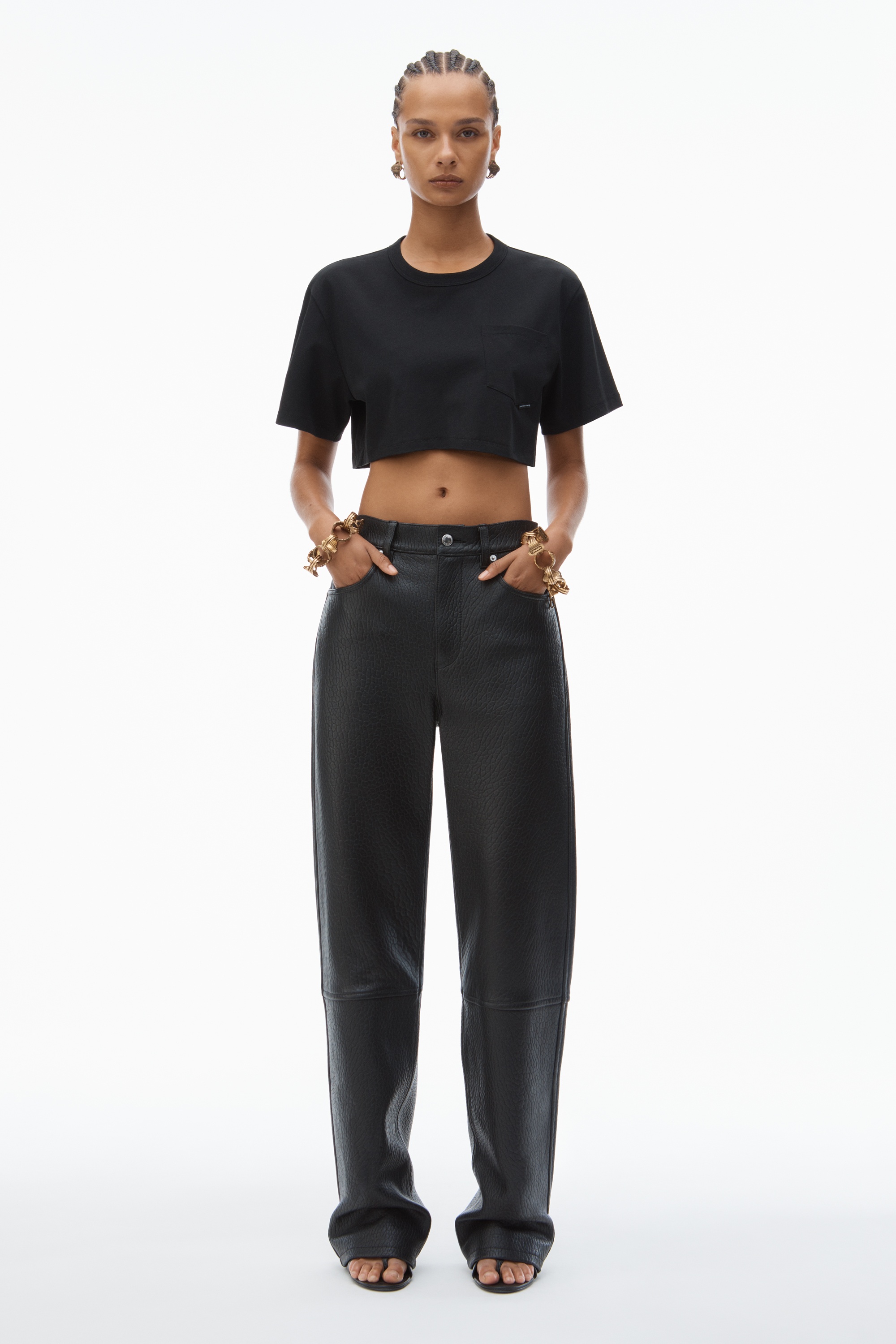 CROPPED POCKET TEE IN HIGH TWIST JERSEY - 5