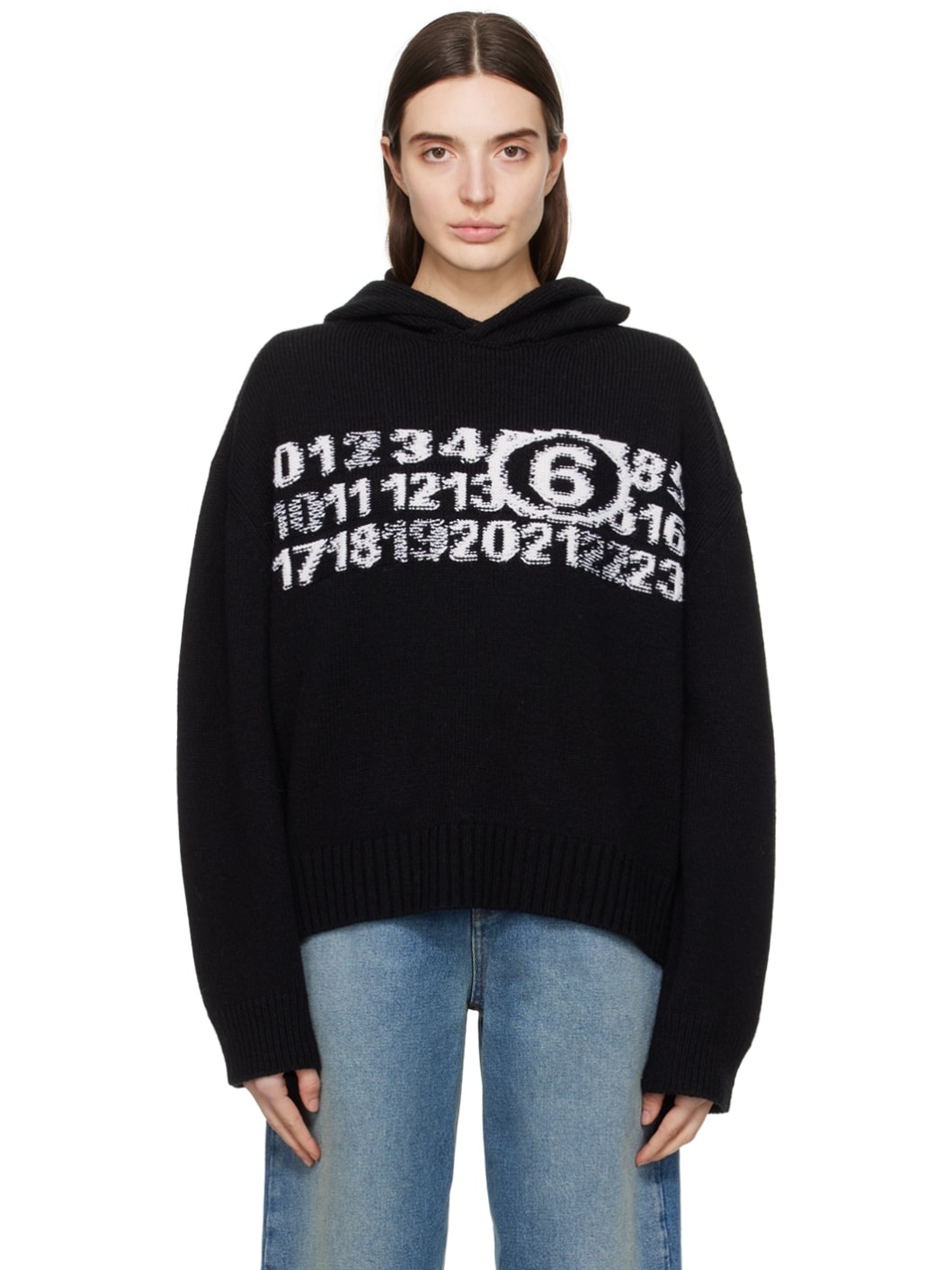 Black Jacquard Hoodie - 1