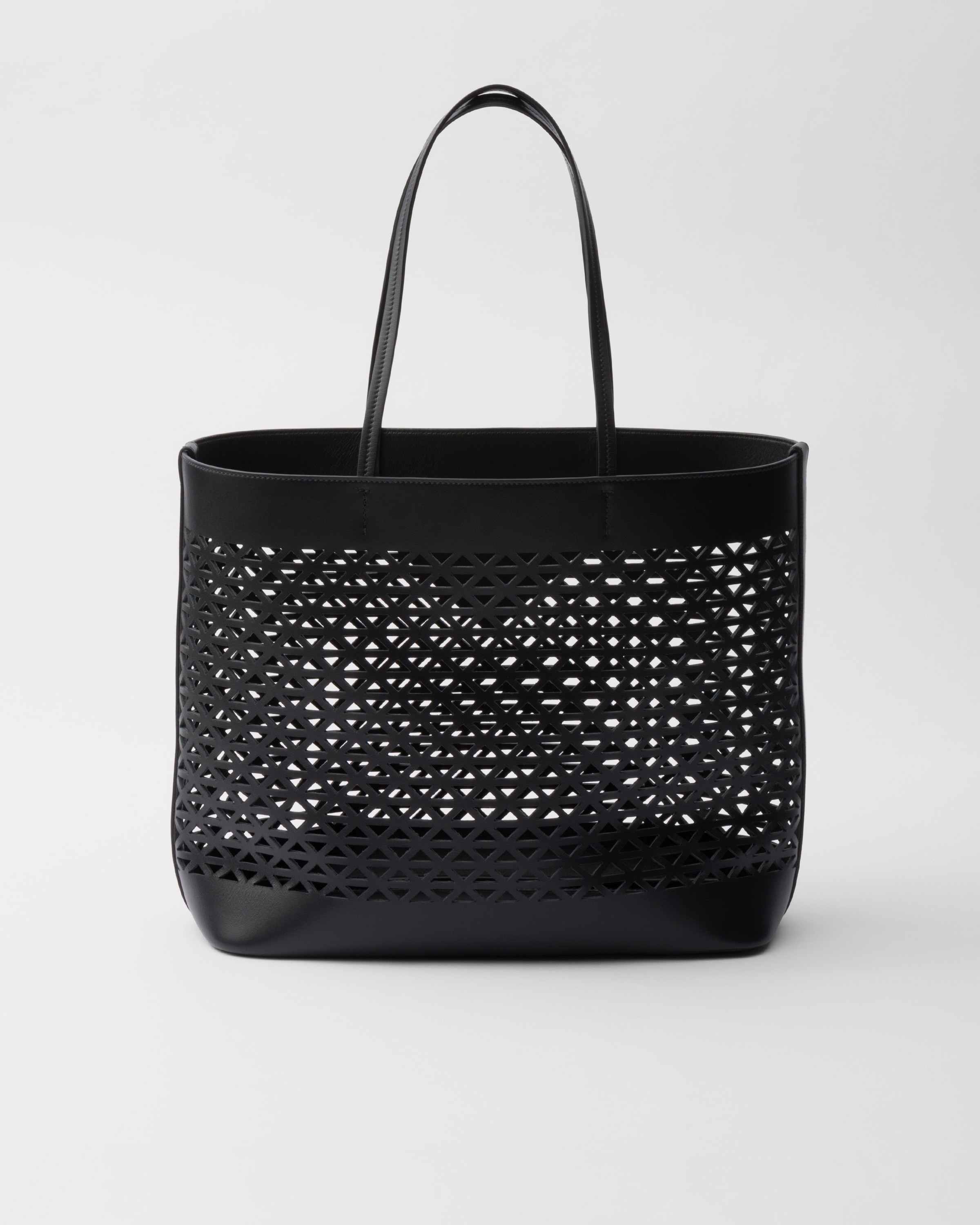 Large perforated leather tote bag - 3