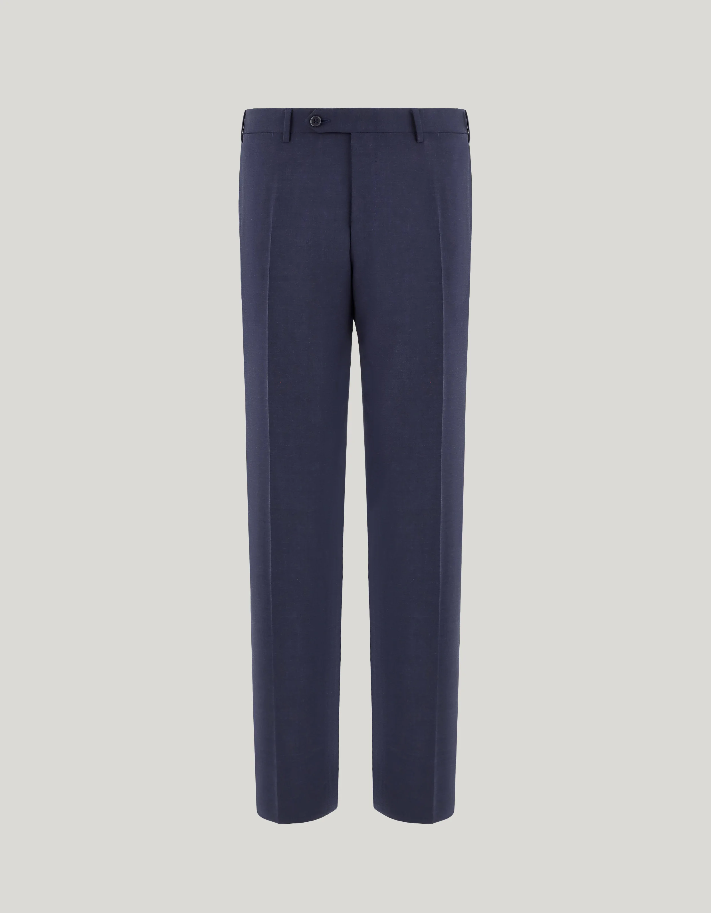 BLUE HIGH-WAISTED PLEATLESS STRETCH WOOL PANTS - 1