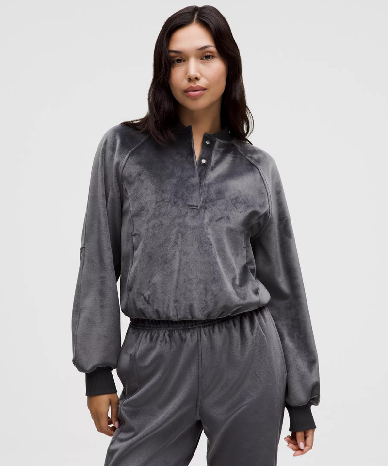 Scuba Cropped Henley Pullover *Velvet 1