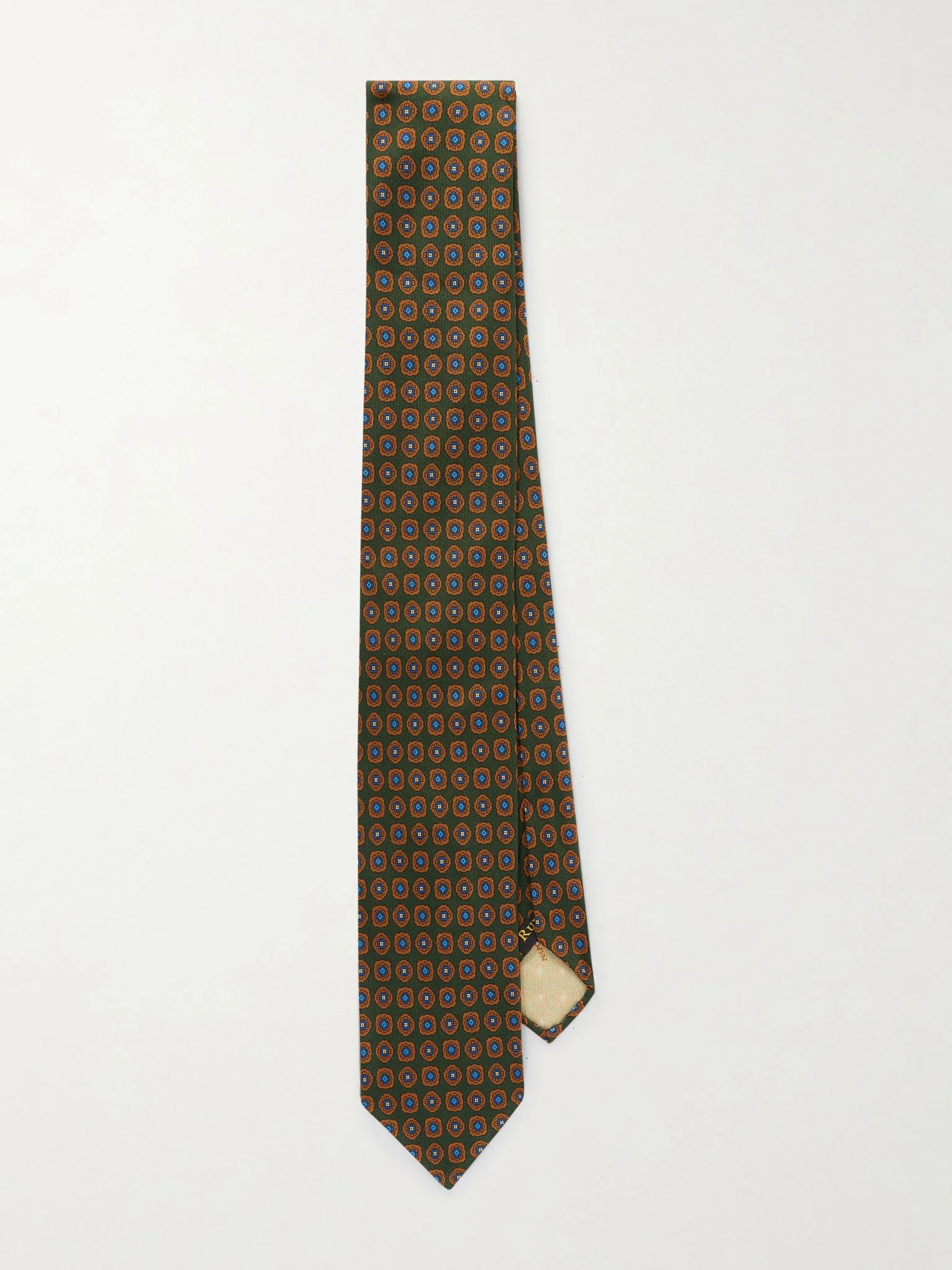 9cm Printed Silk-Twill Tie Green - 1
