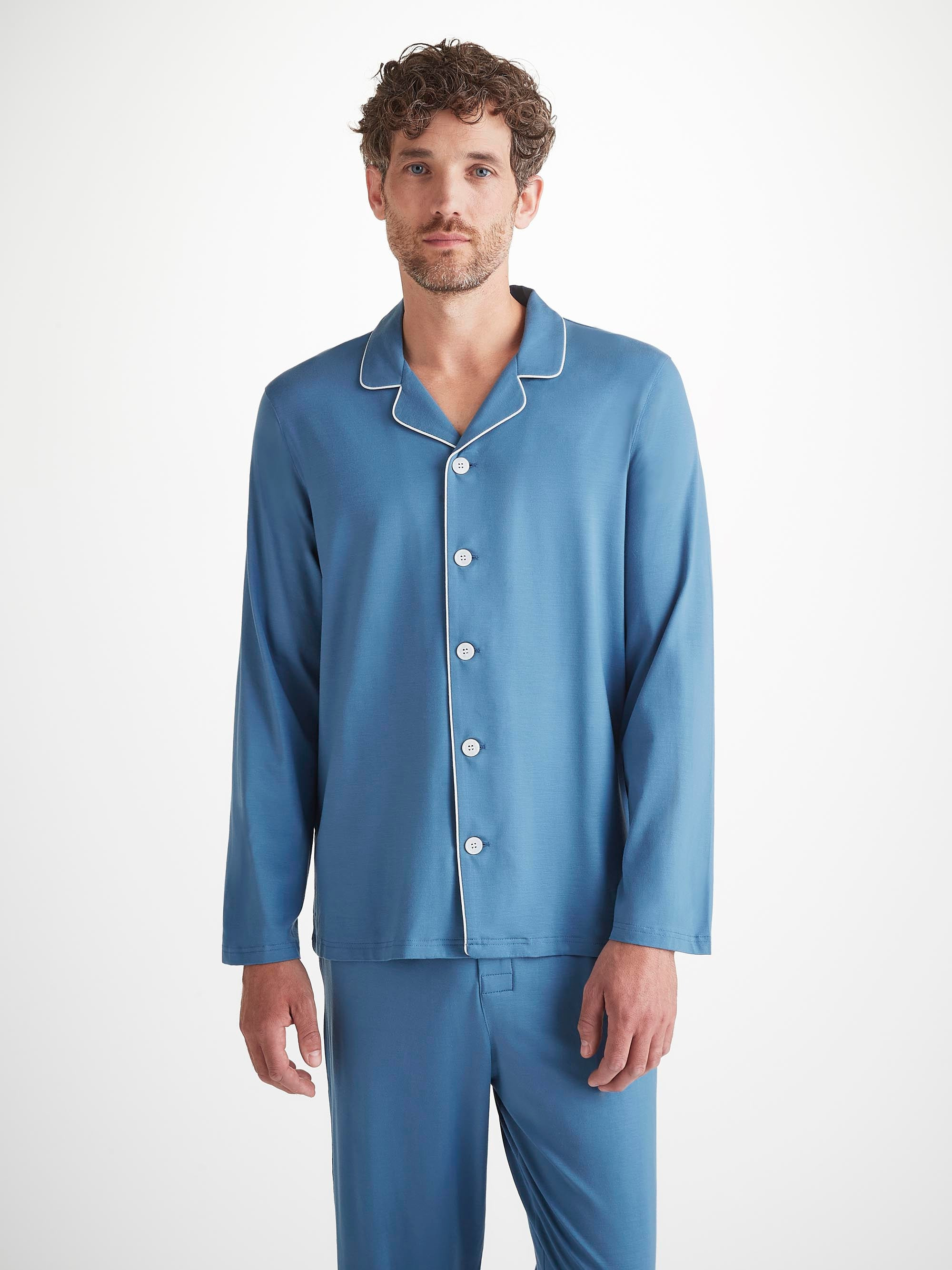 Men's Pajamas Basel Micro Modal Stretch Steel Blue - 5