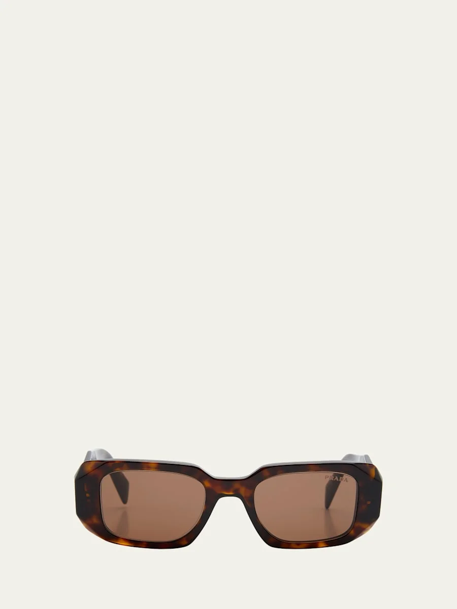 Men's Rectangle Acetate Logo Sunglasses - 1