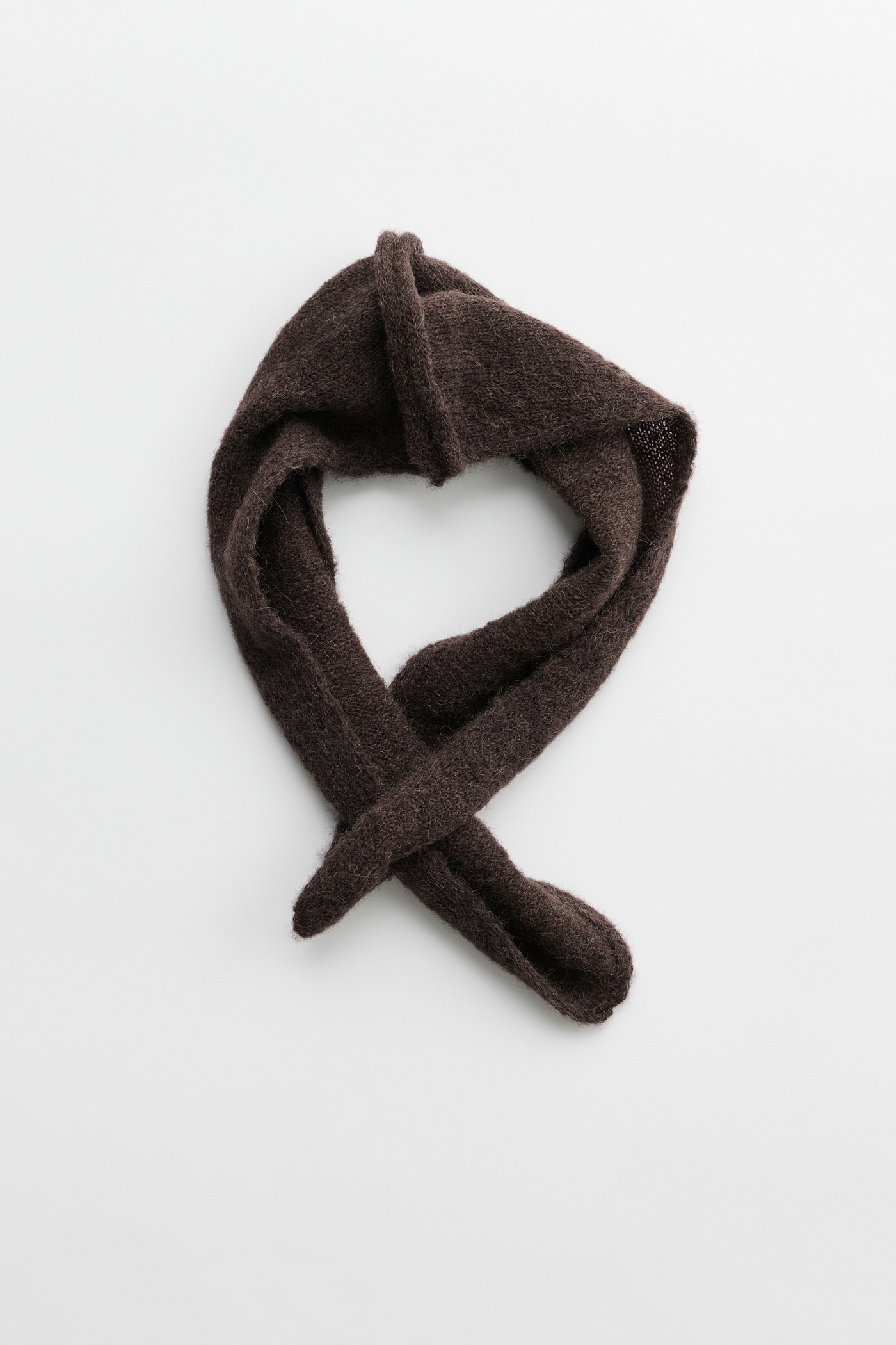 Miniature Scarf Smokey Brown Fuzzy Alpaca - 2