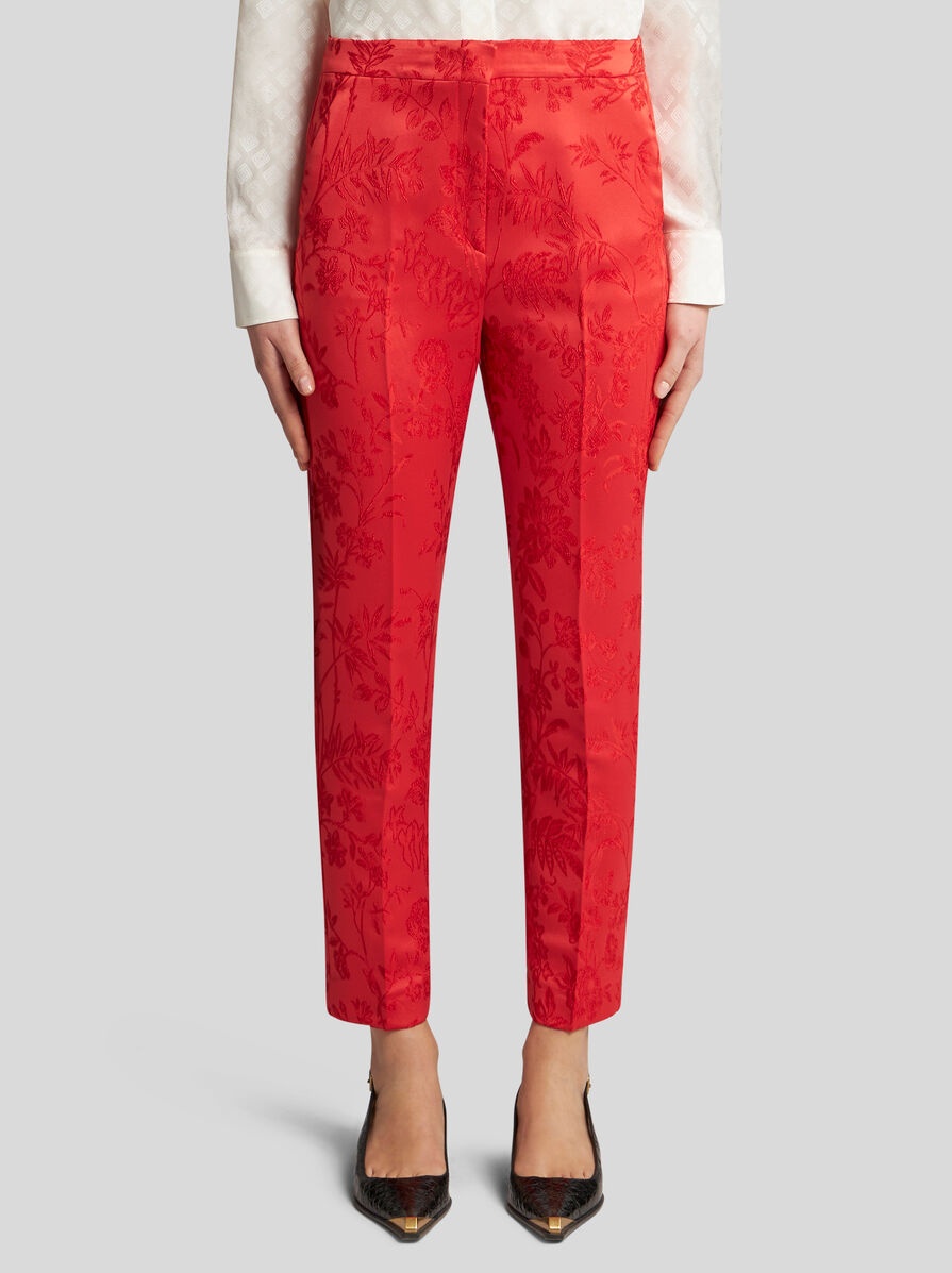 JACQUARD BROCADE CIGARETTE TROUSERS - 2
