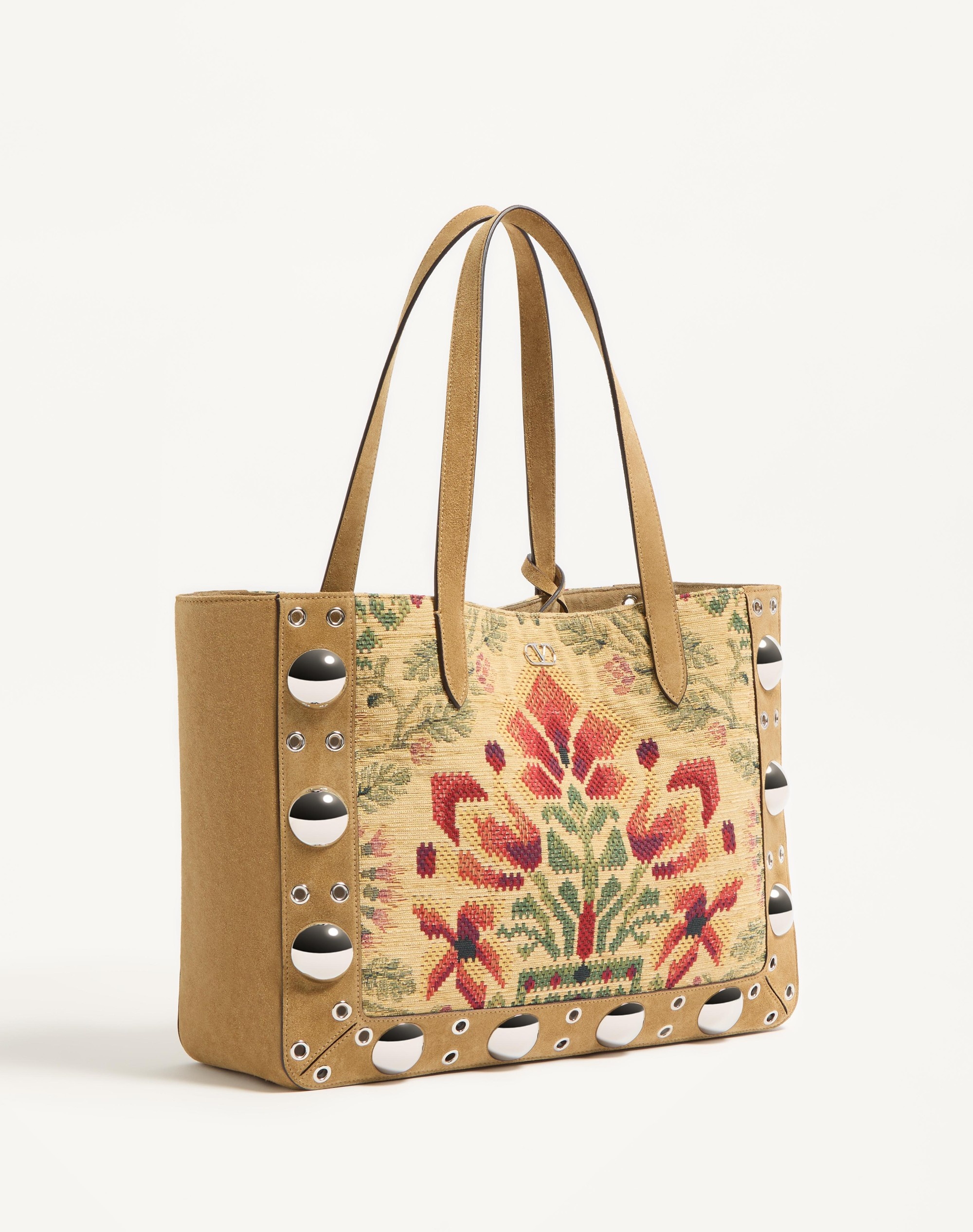 VALENTINO GARAVANI NELLCÔTE MEDIUM SHOPPING BAG IN JACQUARD FABRIC - 3