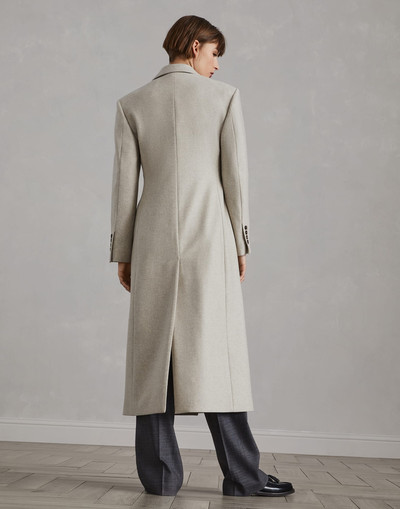 Brunello Cucinelli Lightweight wool cloth coat with monili outlook