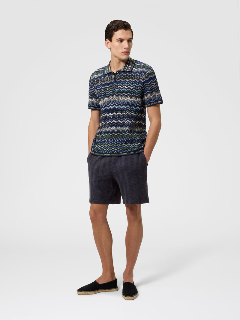 Missoni Bermuda shorts in cotton and viscose with tone-on-tone zigzag pattern outlook