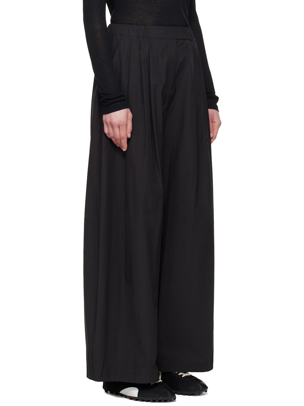 Black Three Tuck Banding Trousers - 2