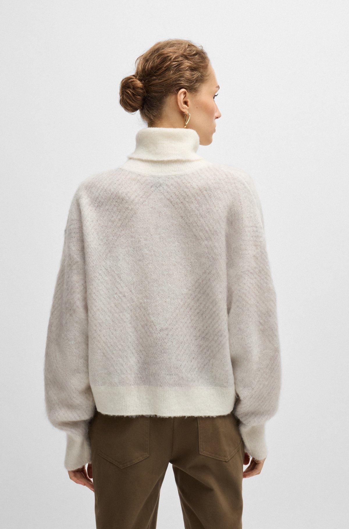ARGYLE SWEATER IN A TEXTURED-WOOL BLEND - 4