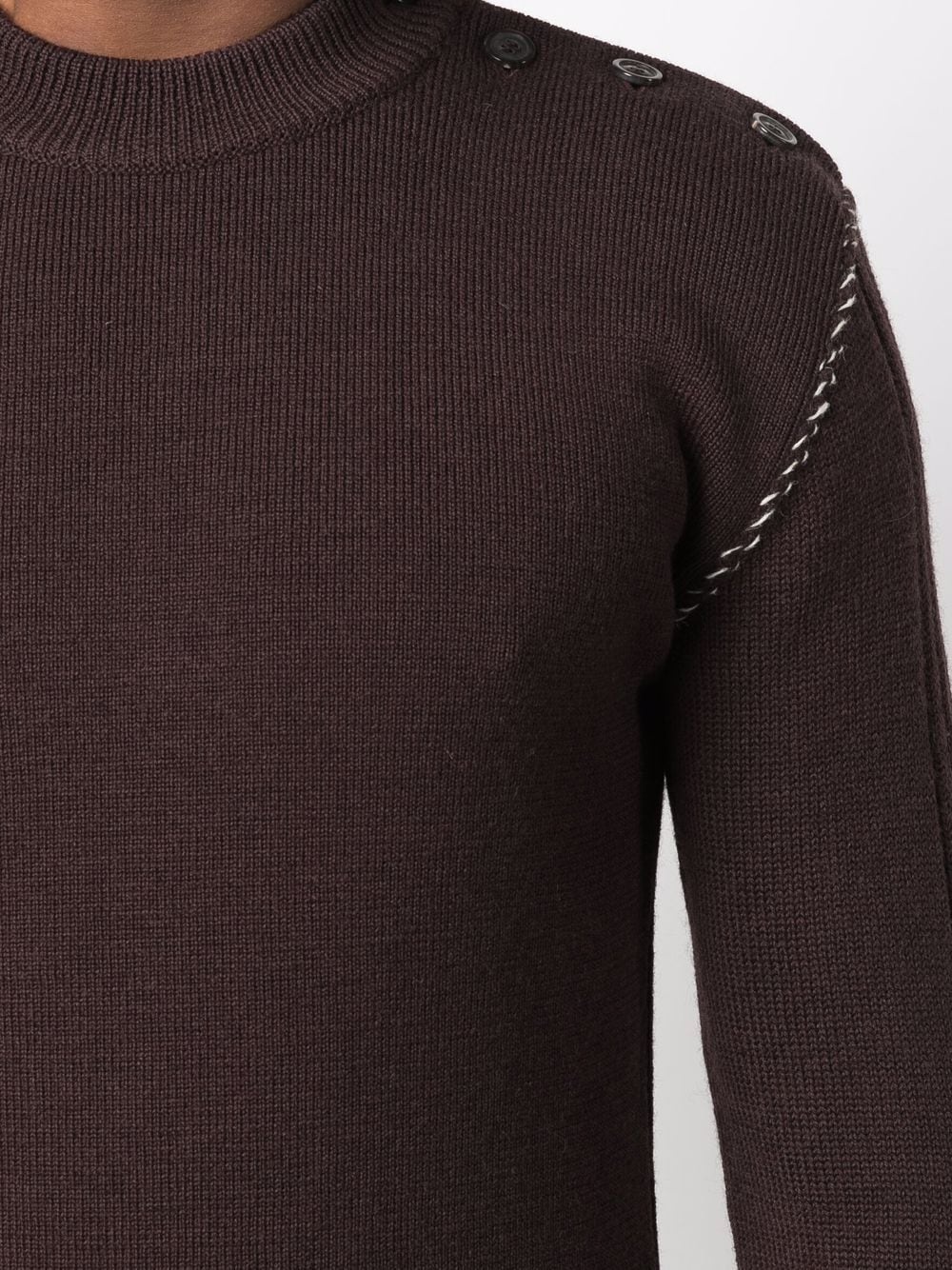 contrasting-stitch jumper - 5