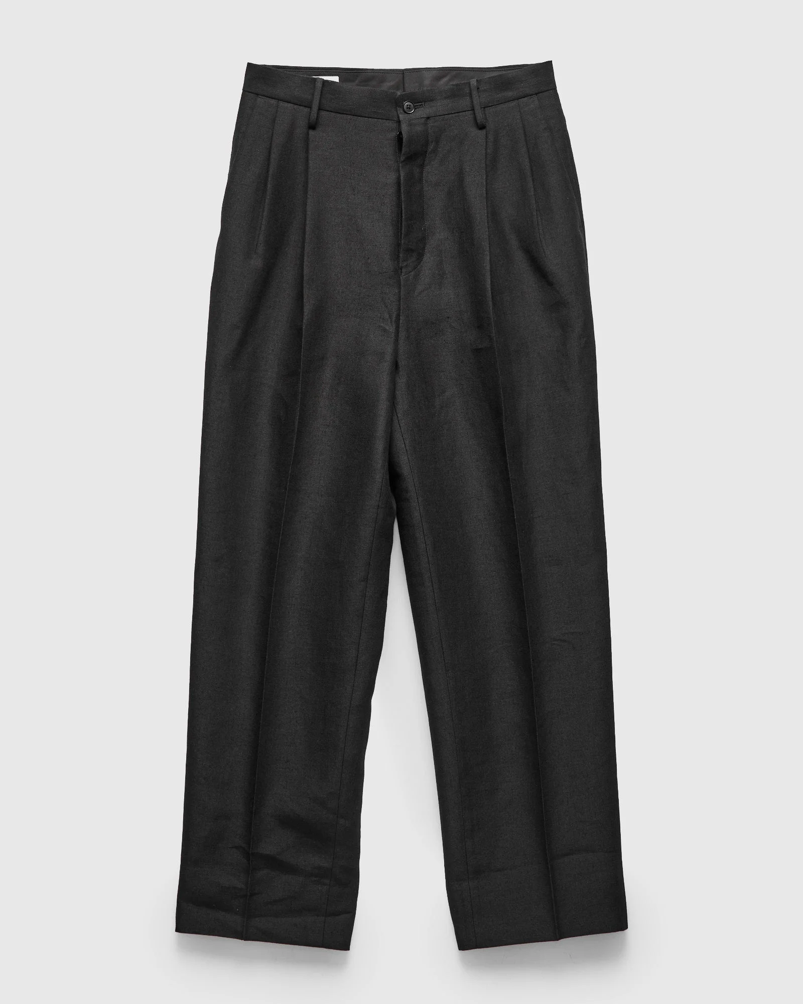 Linen Mohair Shoecut Slacks in Black - 1