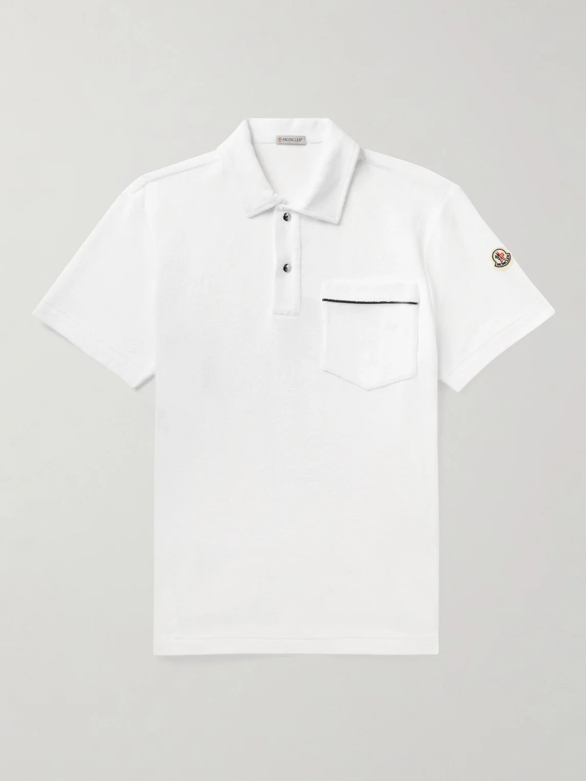 Logo-Appliquéd Cotton-Terry Polo Shirt - 1