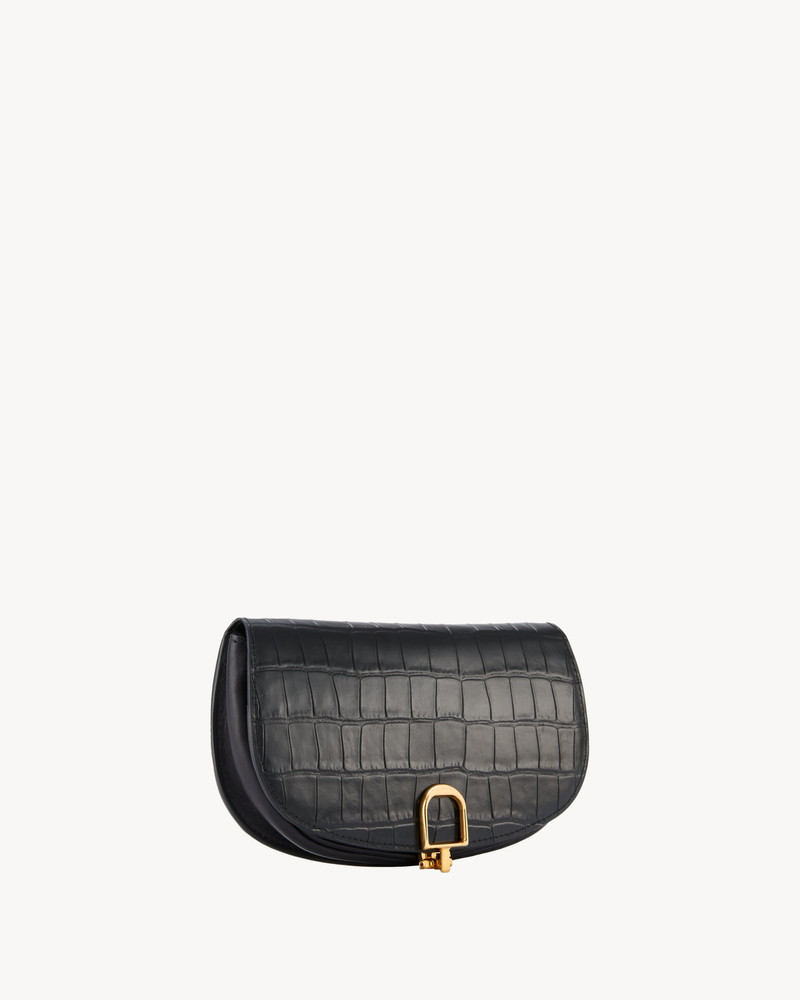 LA LUNE EMBOSSED CROC CLUTCH 3