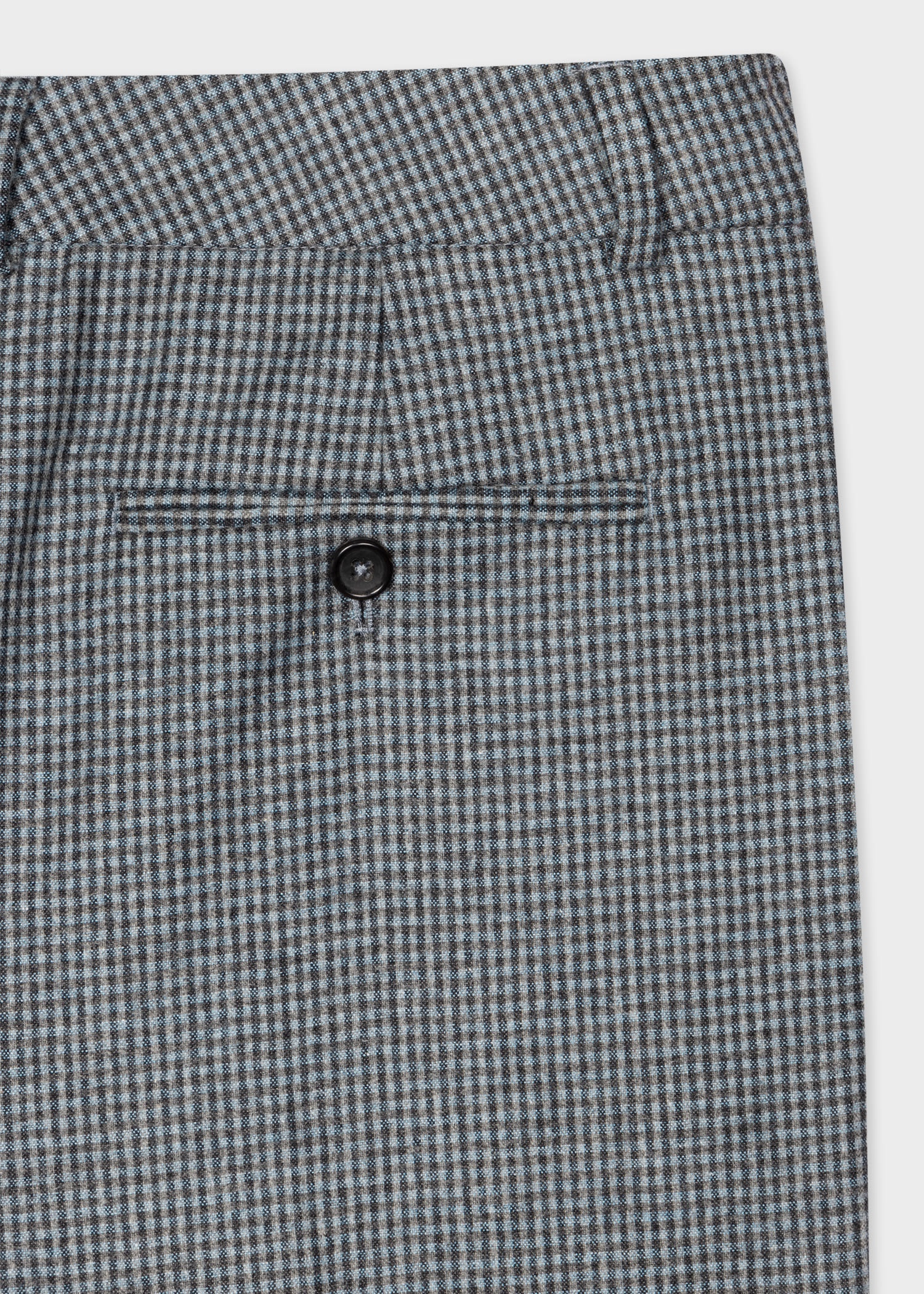 Wool-Blend Micro Check Trousers - 2
