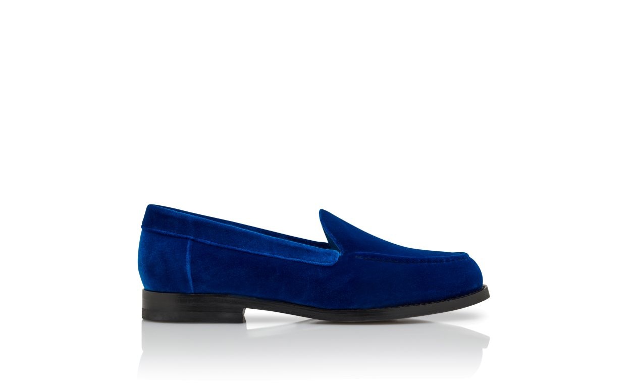 Blue Velvet Loafers - 1