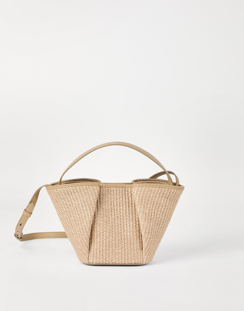Marina shopper bag in techno cotton raffia 1