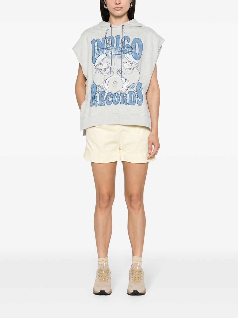 pleated twill shorts - 2