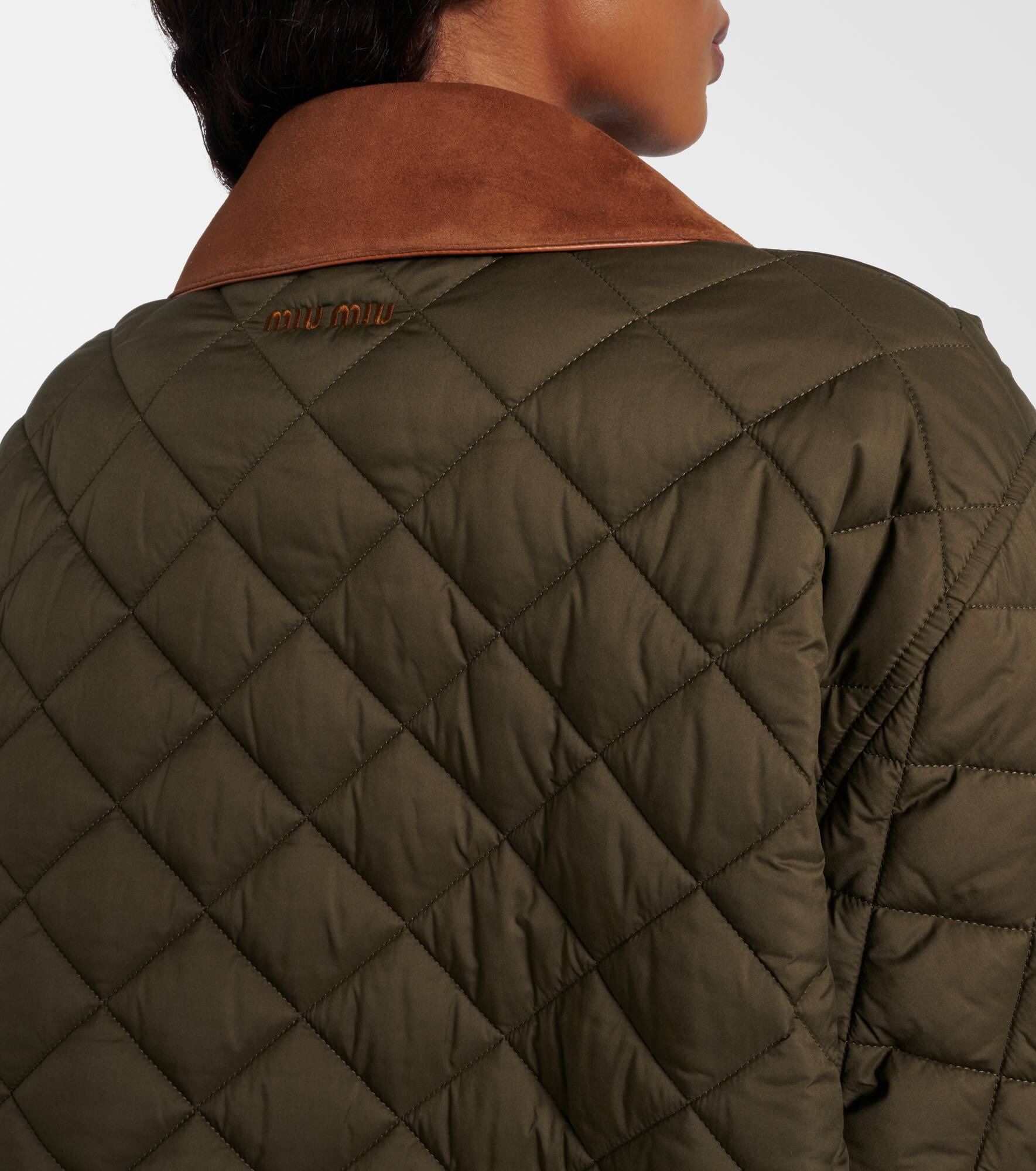 Quilted leather-trimmed jacket - 6
