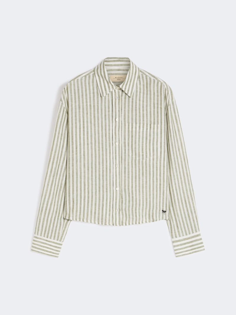 ALBATRO Linen canvas boxy shirt - KAKI 1