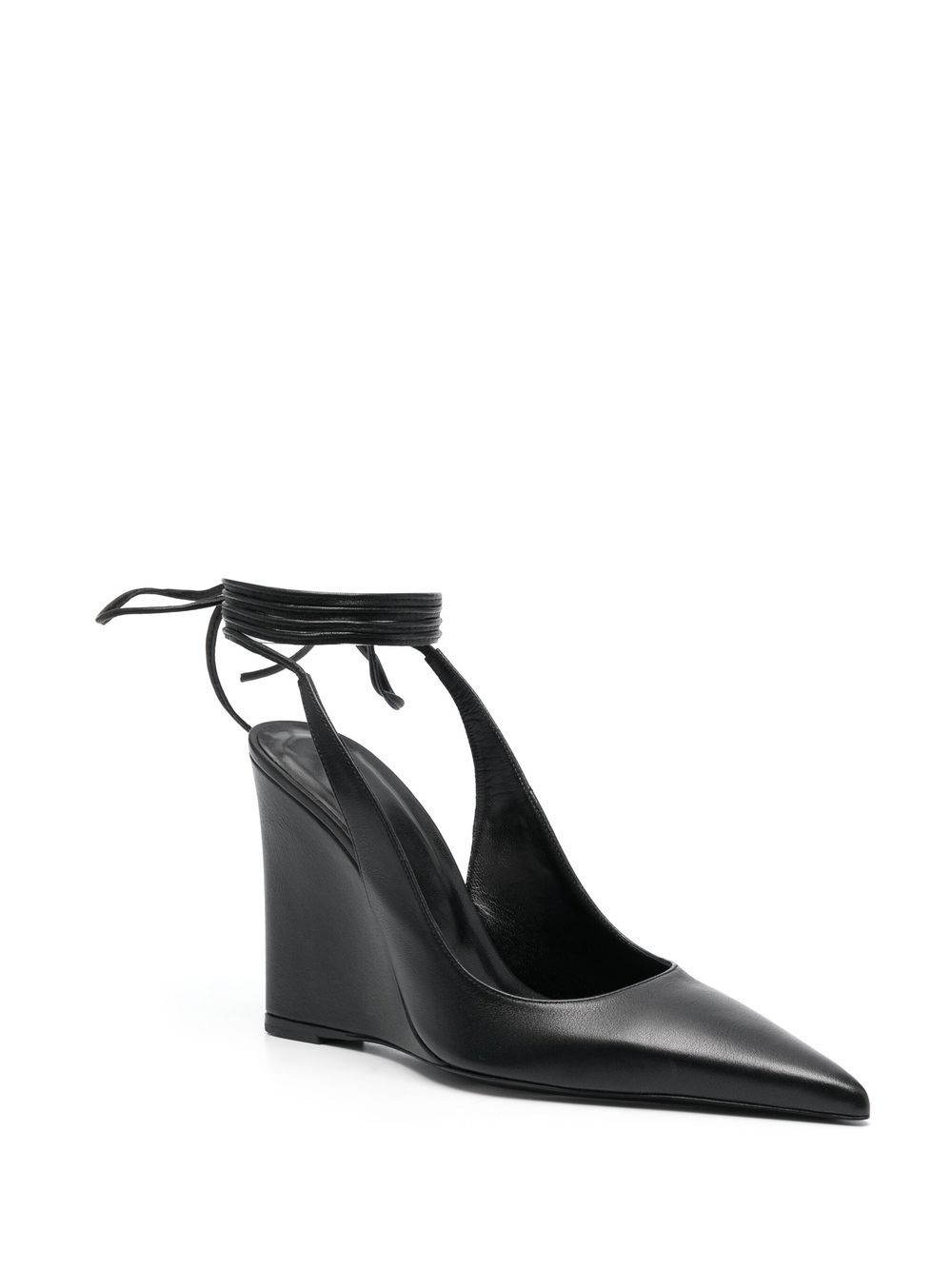 110mm leather wedge sandals - 2