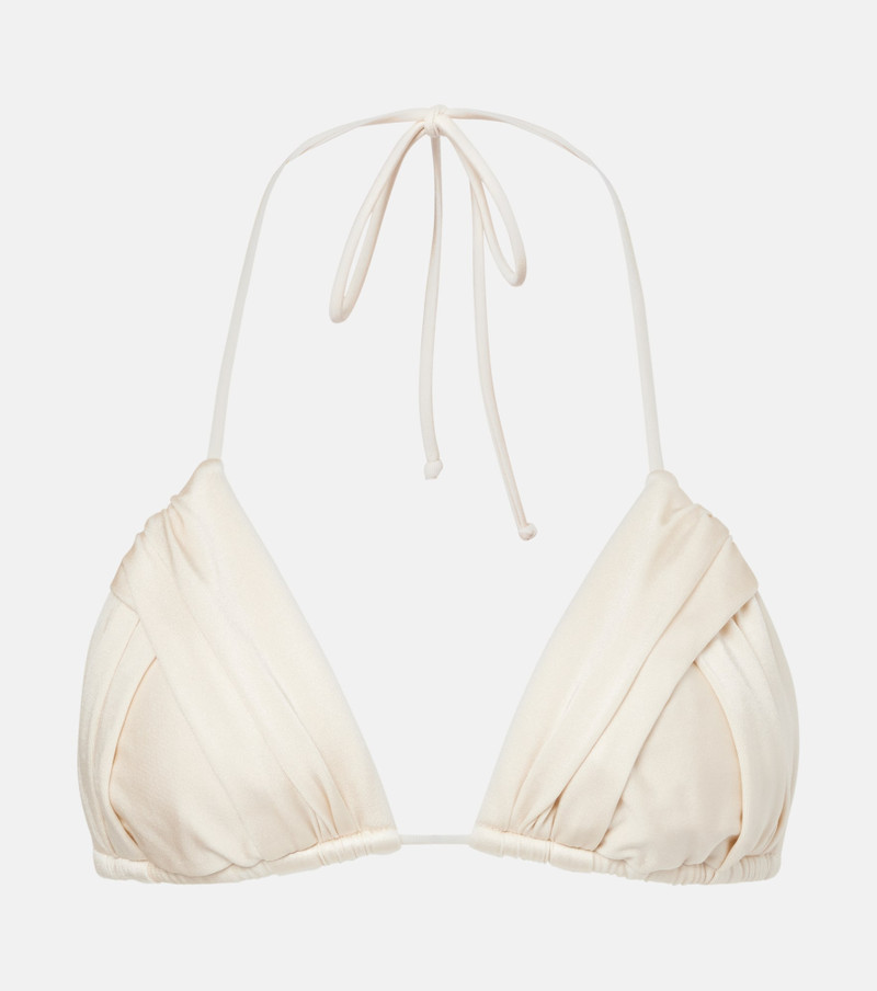Jasmin ruched triangle bikini top 1