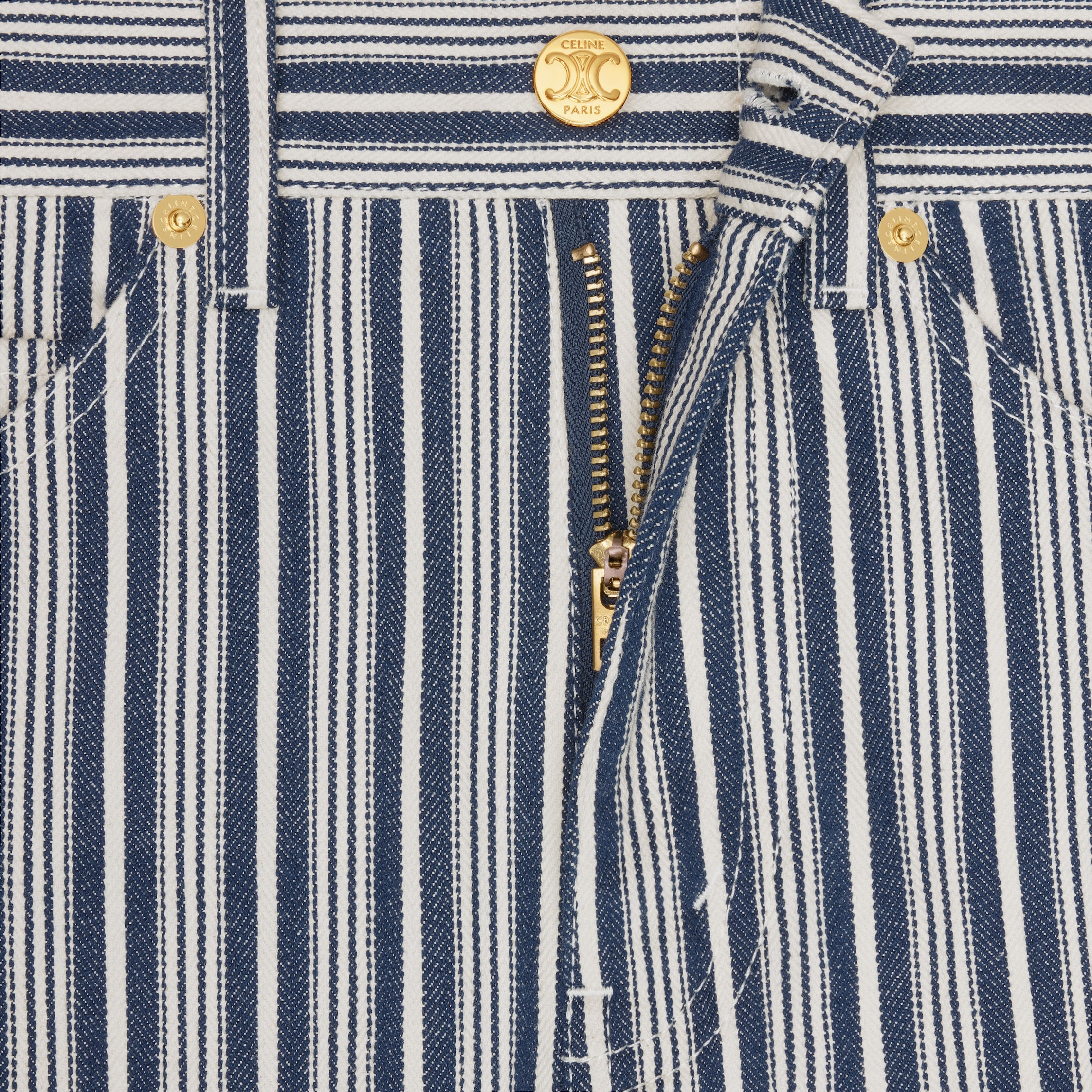 lulu jeans in hickory striped cotton - 4