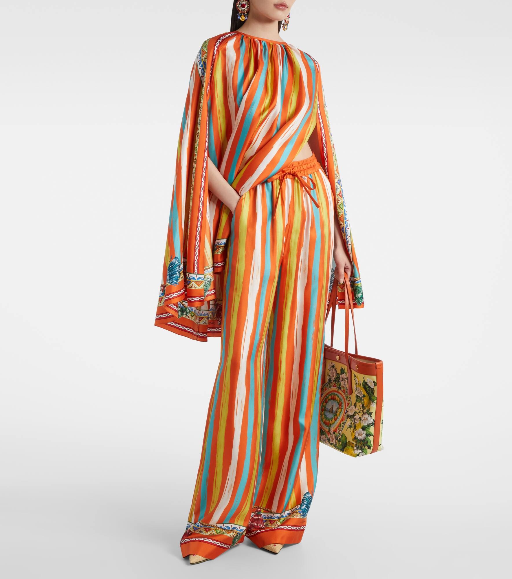 Striped silk palazzo pants - 2