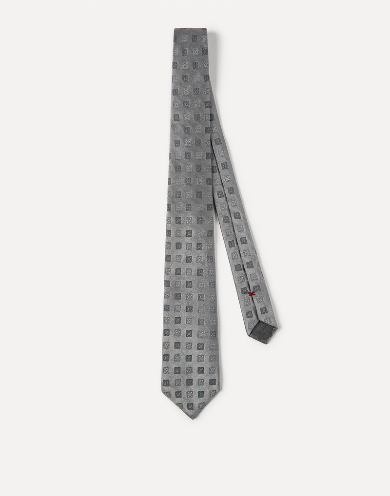 Silk tie with squares pattern 1