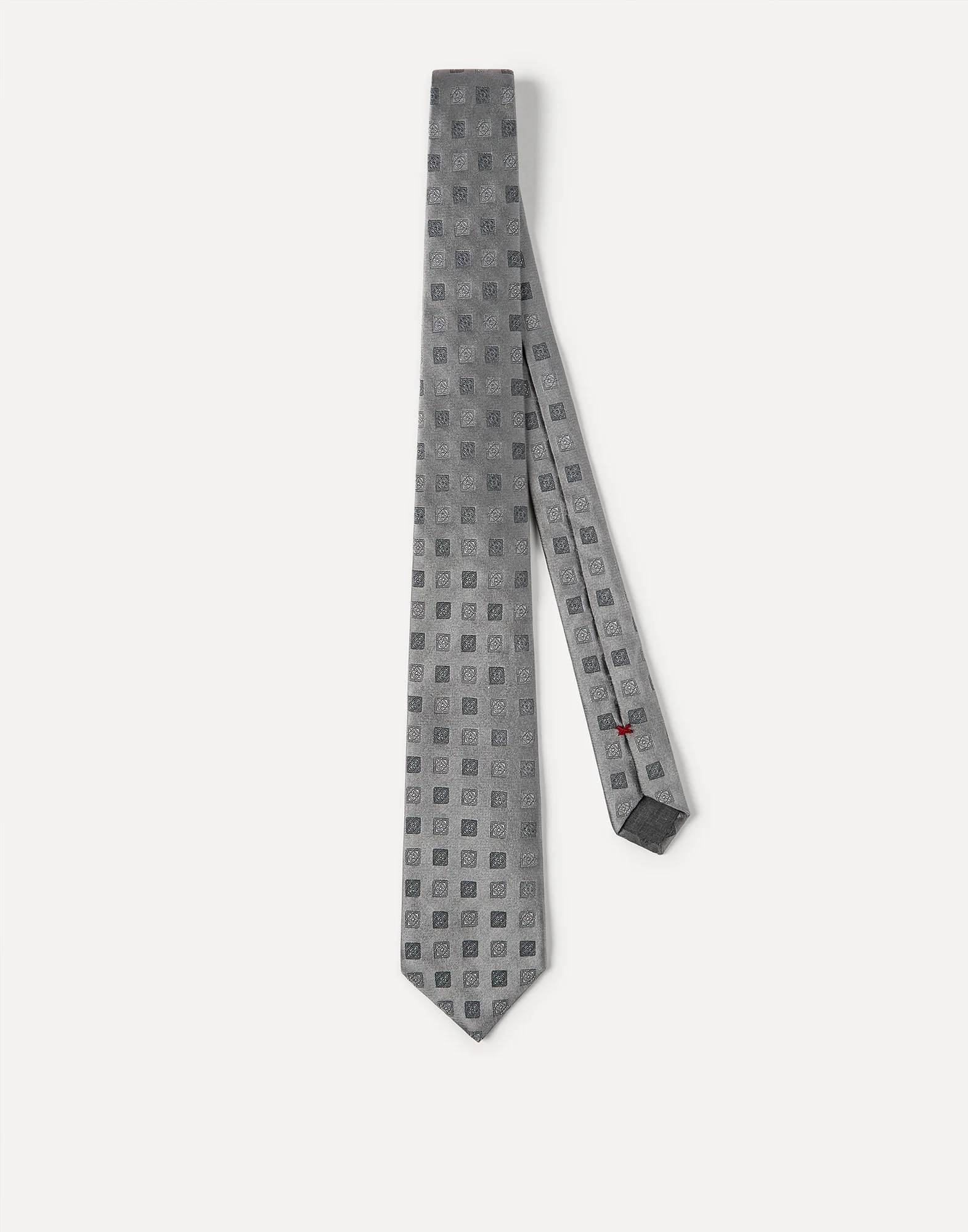 Silk tie with squares pattern - 1