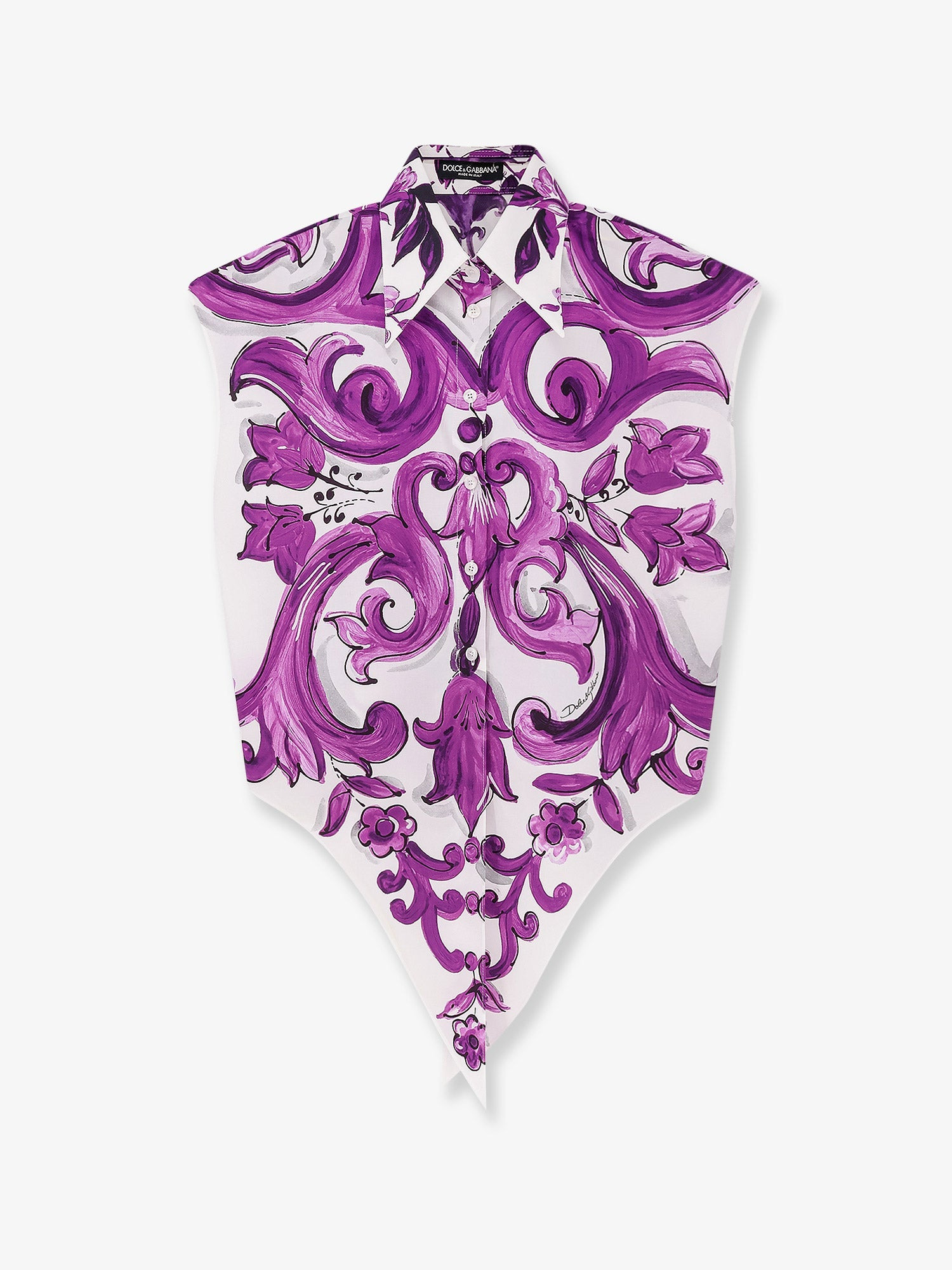 Dolce & Gabbana Cotton Shirt With Maiolica Print - 1