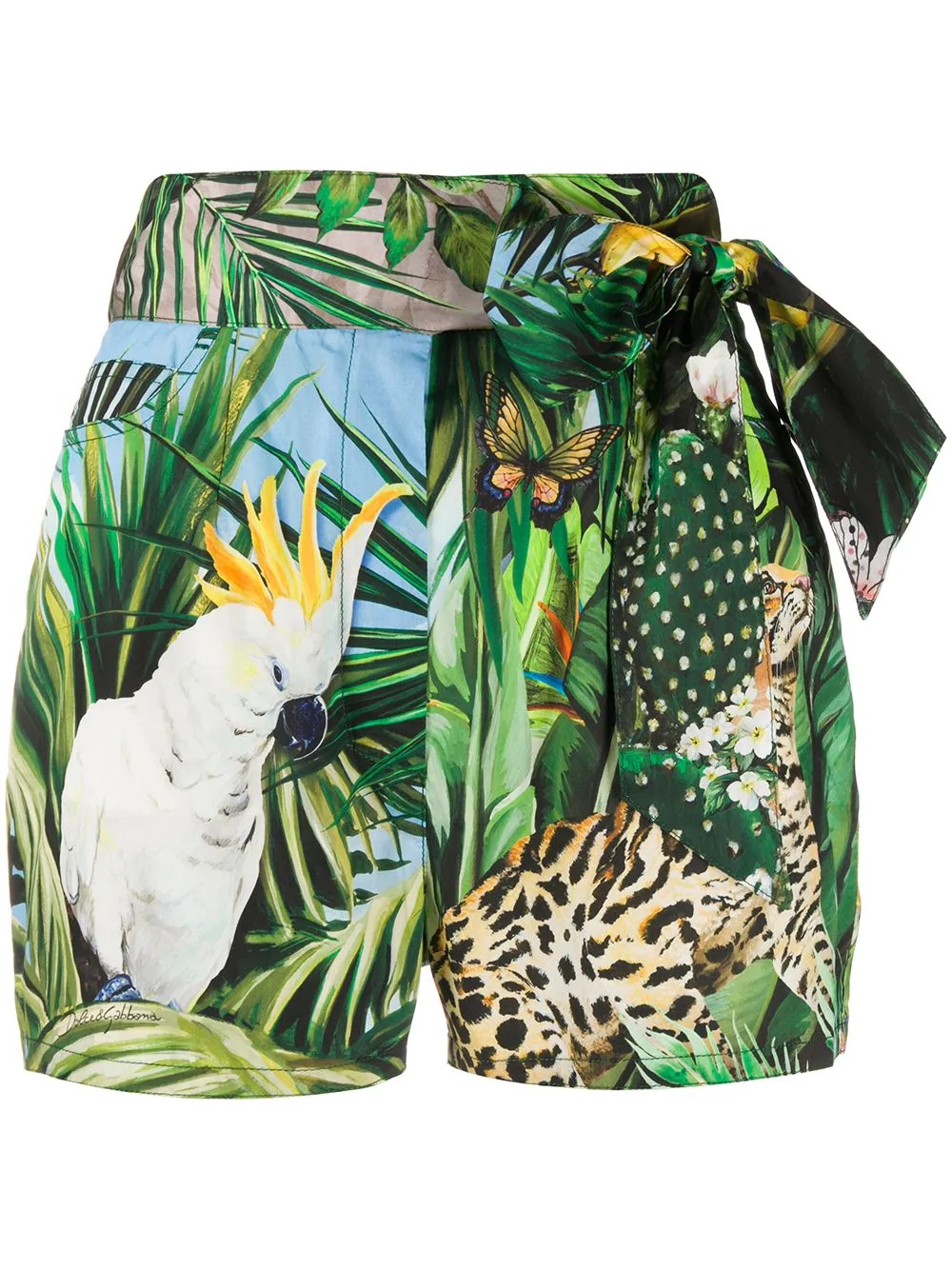 jungle print shorts - 1