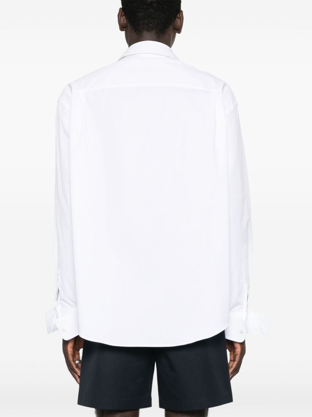 logo-embossed cotton shirt - 4